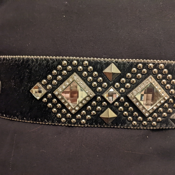 Rhinestone Hip Belt beautiful bling thick waist belt hide chunky sparkly studs - Picture 15 of 16